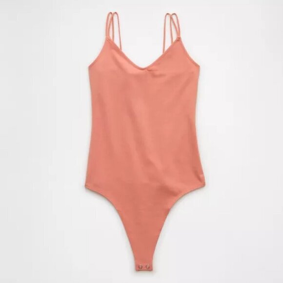 NWT American Eagle Main Squeeze Double Bungee Pink Thong Bodysuit - Picture 3 of 7